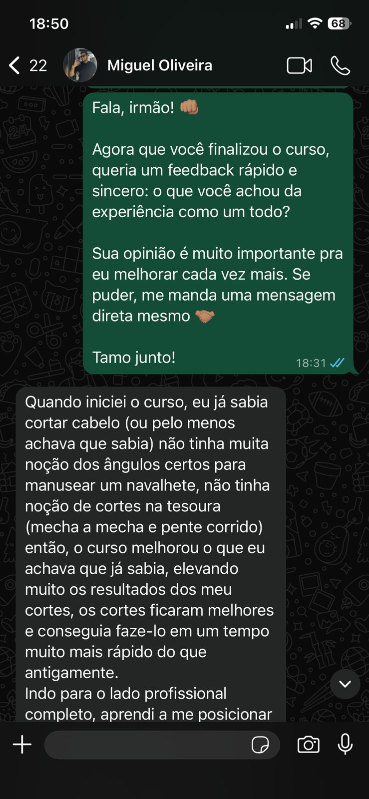 Depoimento Miguel Oliveira
